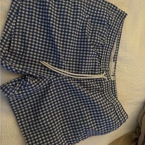 Lacoste Blue Gingham Men's Swim Trunks